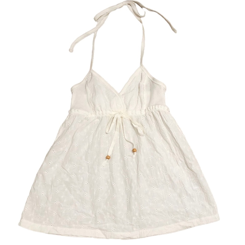 L.e.i. Eyelet sleeveless blouse camisole halter top size medium